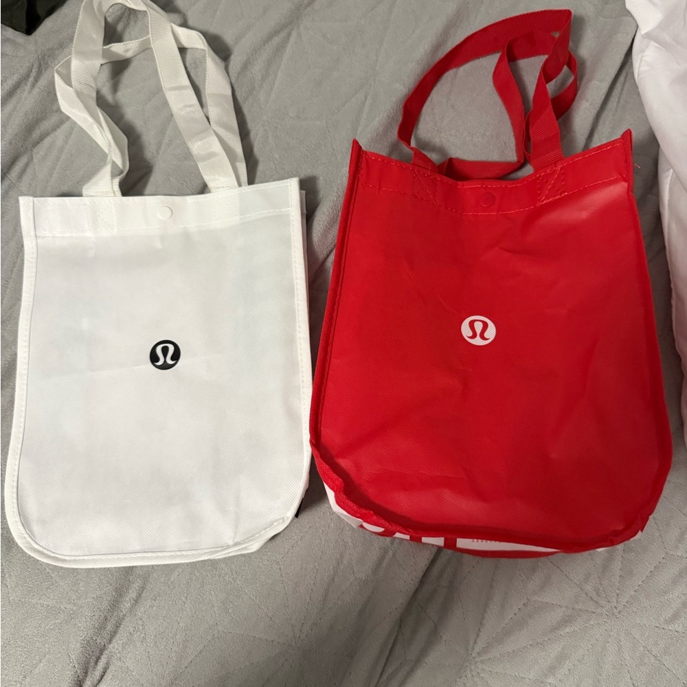 lululemon athletica Vibrant Red and Classic White Tote Set